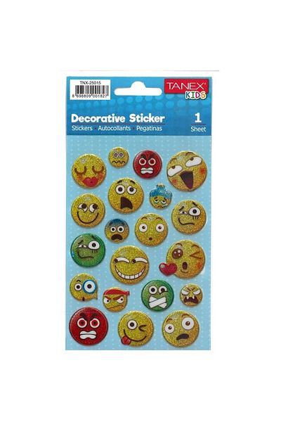 Tanex Emoji Series Embossed Decorative Labels - Tnx-25015 - 1 Piece