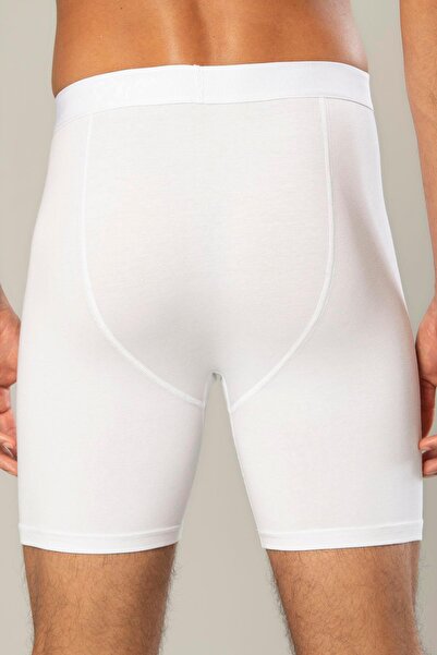 ERDEM İÇ GİYİM Erdem White Cotton Elastane Long Boxer 1416