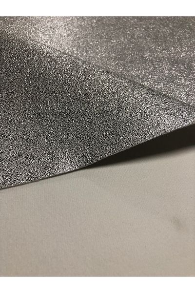 KumaşEvi Silver Dotted Patterned Faux Leather Fabric - Material for Shoes, Bags, Upholstery and Hobby 100X140 cm