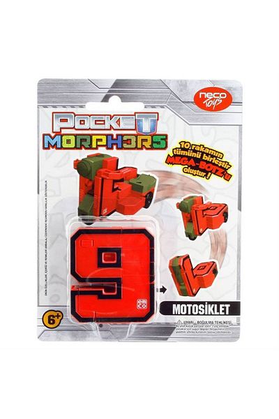 NECO TOYS No 9 Motorcycle - Pocket Morphers Transformable Numbers