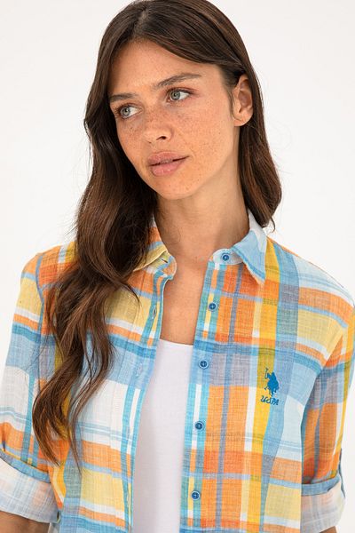 U.S. Polo Assn. Cămașă Saks colorată cu mânecă lungă pentru femei -50283568-VR045