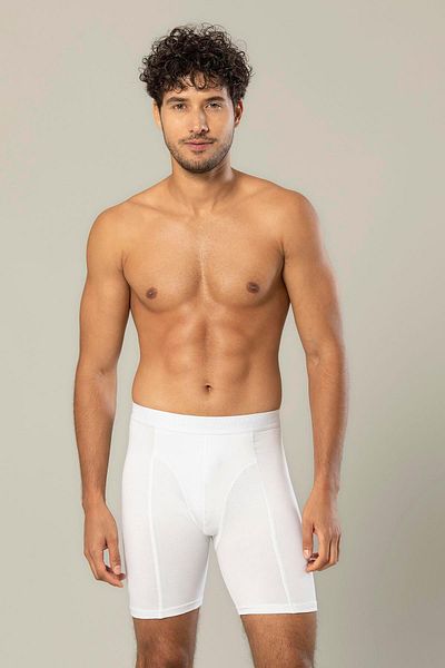 ERDEM İÇ GİYİM Erdem White Cotton Elastane Long Boxer 1416