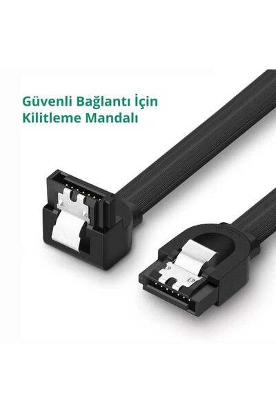 Ugreen Sata 3 Disk Kablosu 90 Derece Kilit Mekanizmalı