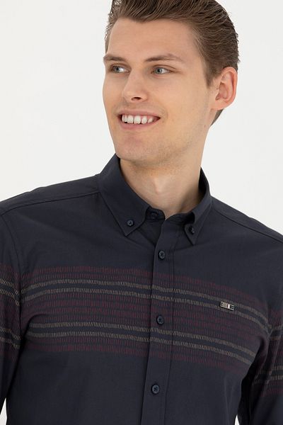 U.S. Polo Assn. Ανδρικό μακρυμάνικο πουκάμισο Navy Blue 50272945 -VR033