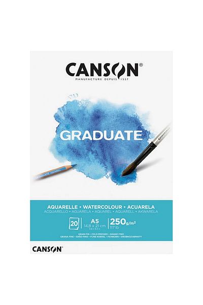 Canson A5 Graduate Aquarelle 250 Gr Caiet acuarelă 20 Yp.