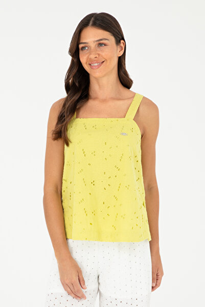 U.S. Polo Assn. Kadın Fıstık Yeşili Kısa Kollu Gömlek 50283637-VR087