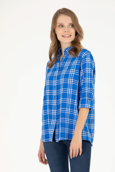 U.S. Polo Assn. Γυναικείο μακρυμάνικο πουκάμισο μπλε κοβαλτίου 50264951-VR045