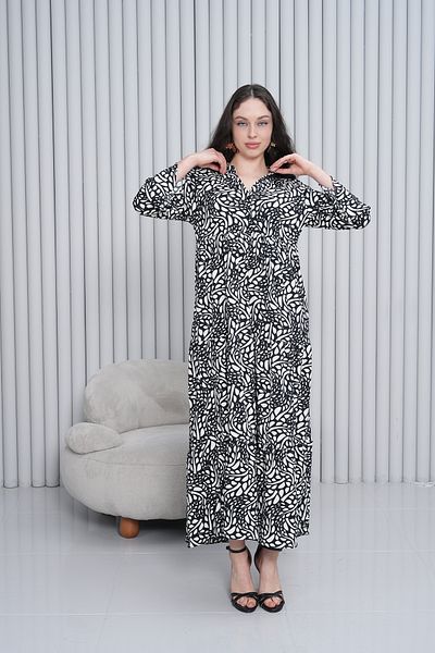 Miss Dünya Lissa Women's Prevailing Collar Buttoned Long Woven Dress