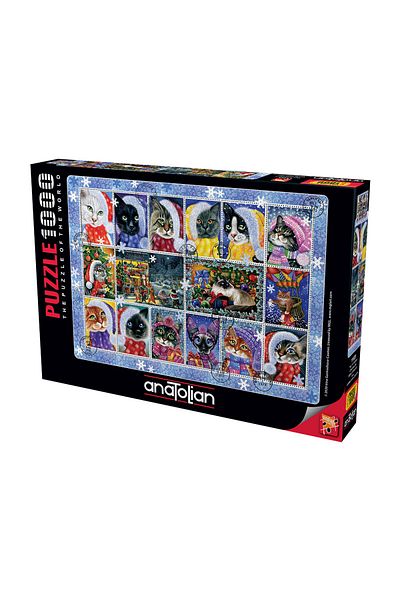 Anatolian Puzzle 1000 Pieces New Year Cats 1103