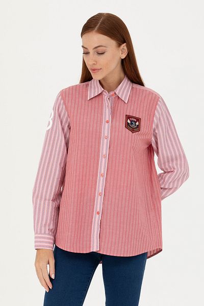 U.S. Polo Assn. Cămașă roșie cu mânecă lungă de damă 50271828 -VR030