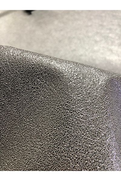 KumaşEvi Silver Dotted Patterned Faux Leather Fabric - Material for Shoes, Bags, Upholstery and Hobby 100X140 cm
