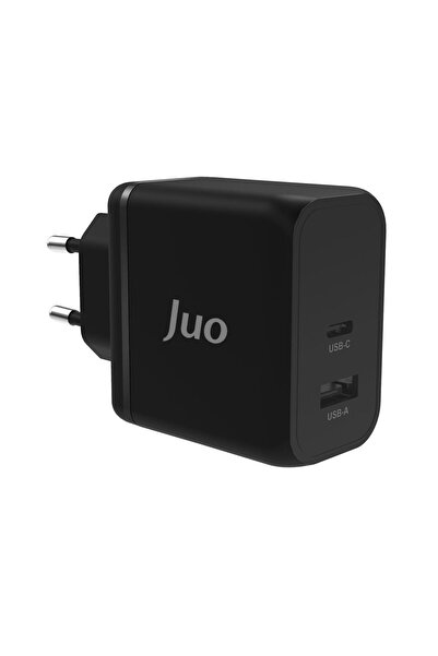 Juo 65W GaN USB-C + USB-A Şarj Aleti iPhone & iPad & Macbook & Notebook Uyuml...