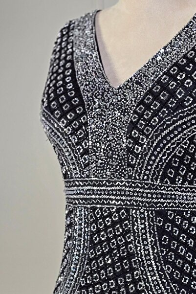 Yonca Moda Evi Siyah İthal Abiye 1007