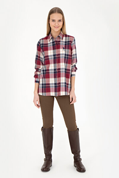 U.S. Polo Assn. Kadın Bordo Uzun Kollu Gömlek 50277624-VR014