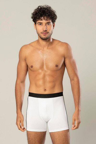 ERDEM İÇ GİYİM Erdem White Cotton Elastane Long Boxer 1417