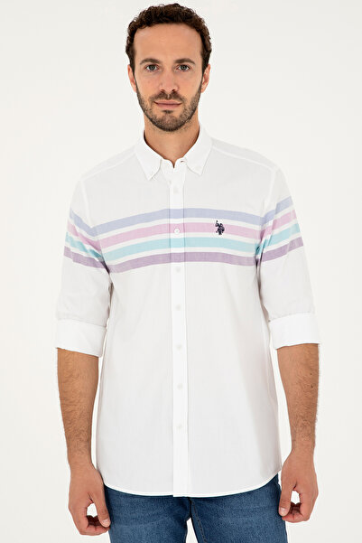 U.S. Polo Assn. Cămașă cu mânecă lungă mentă pentru bărbați 50288910 -VR090