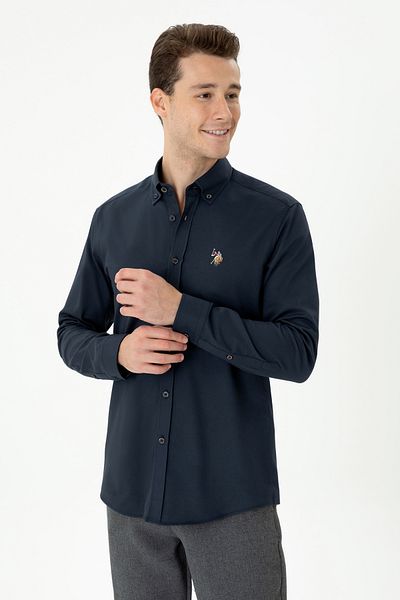 U.S. Polo Assn. Ανδρικό μακρυμάνικο πουκάμισο Navy Blue 50276312-VR033