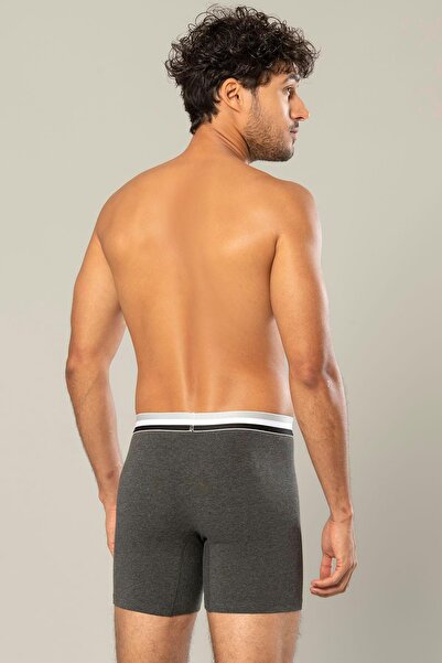 ERDEM İÇ GİYİM Erdem Anthracite Cotton Elastane Long Boxer 1415