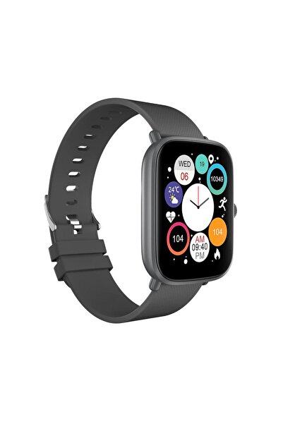 HiFuture Zone Bluetooth 5.0 Ip68 Su Geçirmez 1.69 Inç Nabız Spor Kan Oksijen Takibi 43mm Akıllı Saat Gri