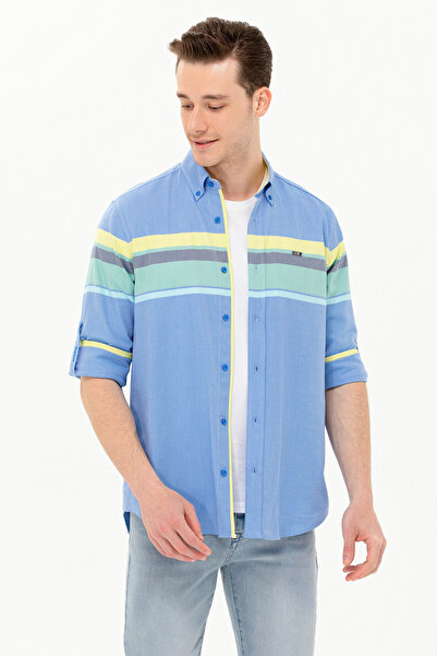 U.S. Polo Assn. Erkek Saks Uzun Kollu Gömlek 50263896-VR045