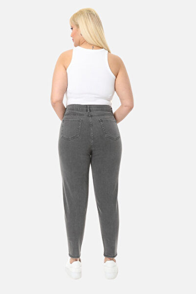 CEDY DENIM Mom Fit Jean Large Size High Waist Carrot Cut Skinny Leg Pleated Stretch Denim Pants C600