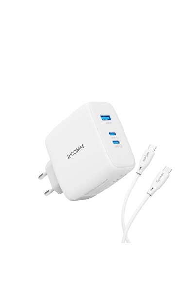 Ricomm 140w Gan 3 Portlu Usb-c Usb-a Şarj Aleti Qc5.0 Pd3.1 Destekli Type-c Hızlı Şarj Cihazı