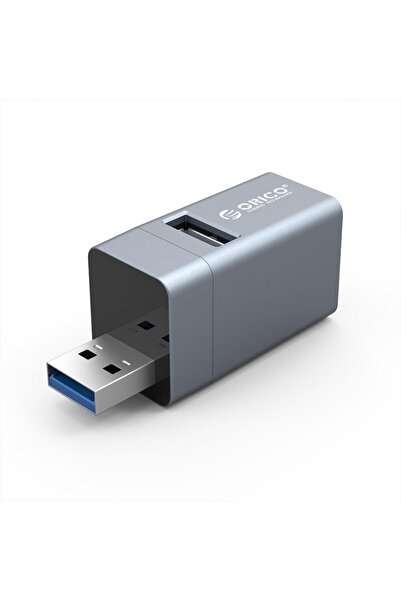 Orico Usb-a 3.0 3 Portlu Usb-a 3.0 / 2.0 Alüminyum Alaşım Mini Çoklayıcı Gri