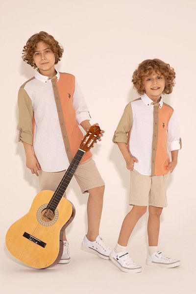 U.S. Polo Assn. Риза с дълъг ръкав Salmon за момче 50283887 -Vr047