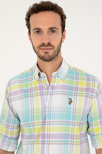 U.S. Polo Assn. Μακρυμάνικο ανδρικό πουκάμισο μέντας - 50283727 -VR090