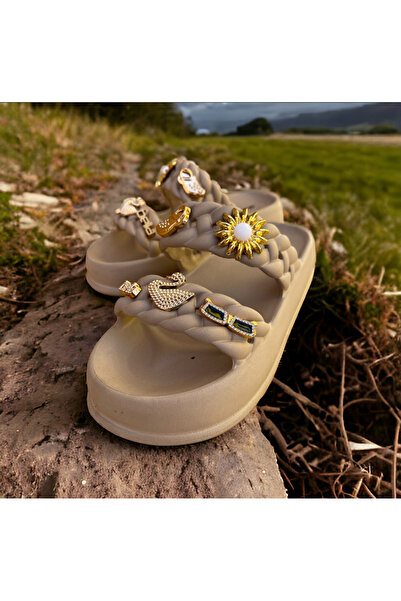 AkınalBella High Sole Beach Pool Sea Garden Daily Use Fit Slippers