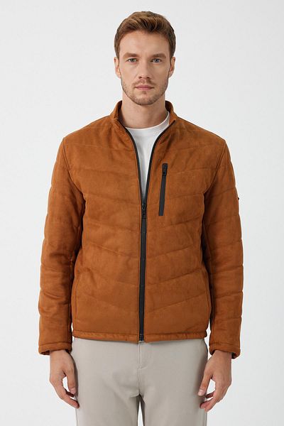 Deri Company Palton Henry Tan Nubuck Faux