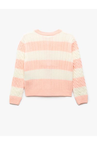 Koton Button Detailed Round Neck Long Sleeve Knitwear Cardigan