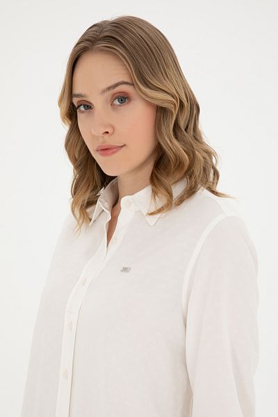 U.S. Polo Assn. Cămașă Ecru Femei - Mânecă Lungă, Model 50289147 -VR019