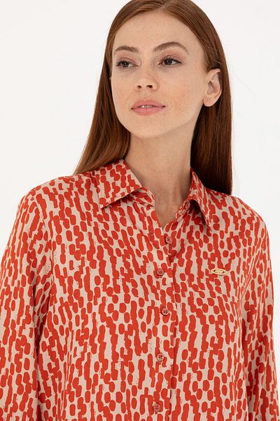 U.S. Polo Assn. Women's Tile Long Sleeve Shirt 50271512-Vr031