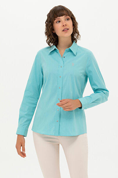 U.S. Polo Assn. Kadın Mint Uzun Kollu Basic Gömlek 50262883-VR090