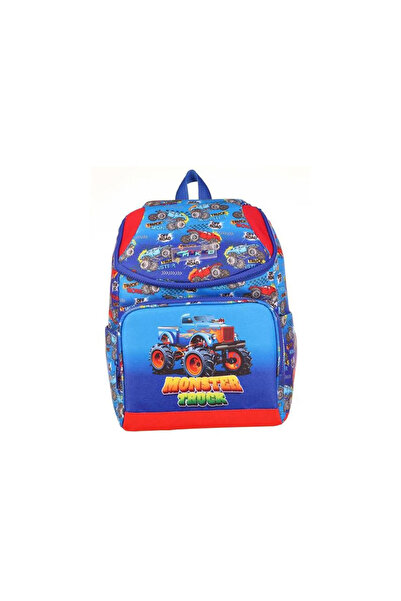 KAUKKO Σακίδιο πλάτης για αγόρια με σχέδιο φορτηγού - Μπλε και κόκκινο, Μοναδ...