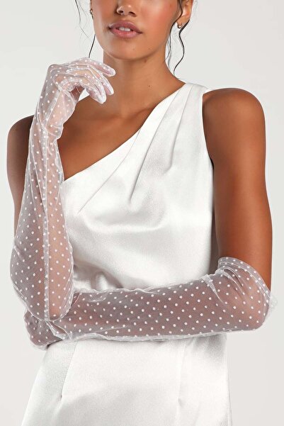 HİMARRY Samur Parti Parti Aksesuar & Kostüm Uzun Boy Beyaz Puantiyeli Beyaz R...