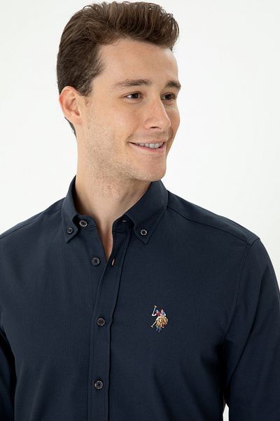 U.S. Polo Assn. Ανδρικό μακρυμάνικο πουκάμισο Navy Blue 50276312-VR033