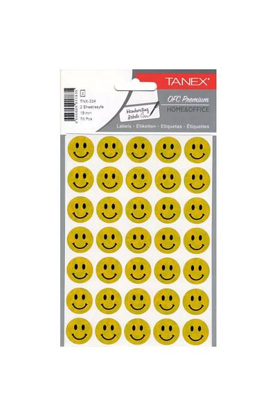 Tanex Tnx-324 19mm - Yellow Hologram Smiling Face Sticker Set of 2