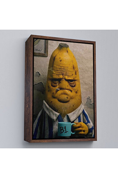 Limitless Smoking Banana Painting with Wooden Frame-7867