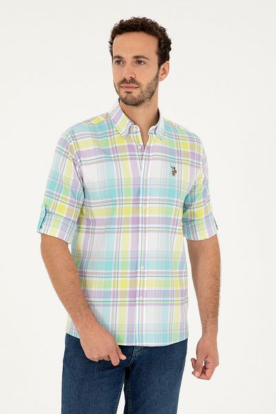 U.S. Polo Assn. Μακρυμάνικο ανδρικό πουκάμισο μέντας - 50283727 -VR090