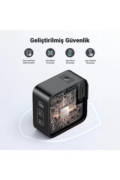Ugreen Nexode 65W Gan - 2*Type-C 1*Usb-A 3 Ports Travel Charger