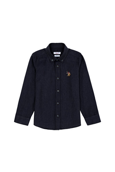 U.S. Polo Assn. Boy's Navy Blue Long Sleeve Shirt 50271301 -Vr033