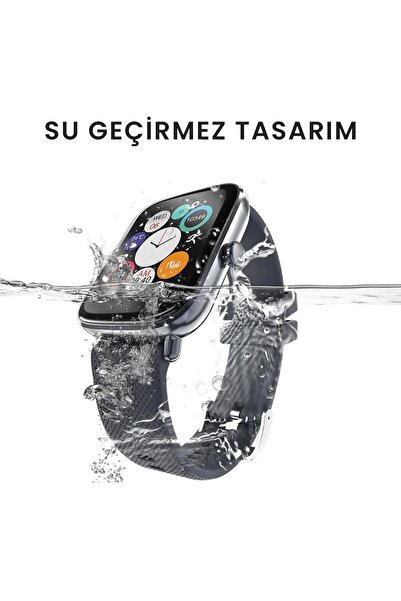 HiFuture Zone Bluetooth 5.0 Ip68 Su Geçirmez 1.69 Inç Nabız Spor Kan Oksijen Takibi 43mm Akıllı Saat Gri