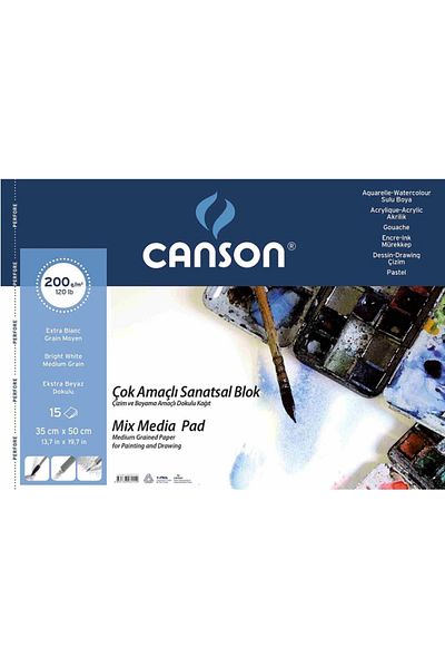 Canson Fınface 35x50 Multi-Purpose Vertical Drawing Notebook 200 Gr.
