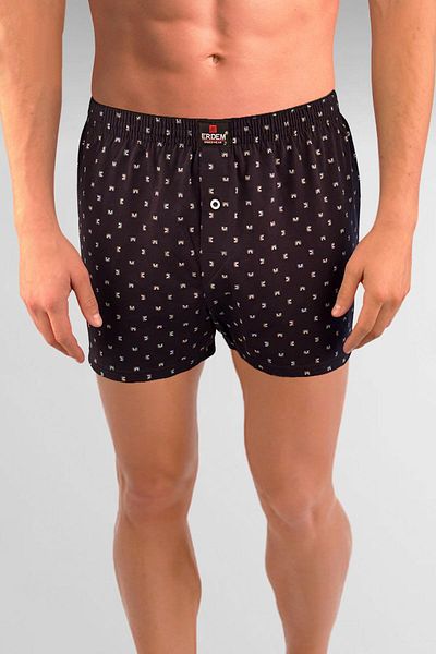 ERDEM İÇ GİYİM Erdem Navy Blue Combed Boxer - 1400YINK, με στάμπα και σχέδιο