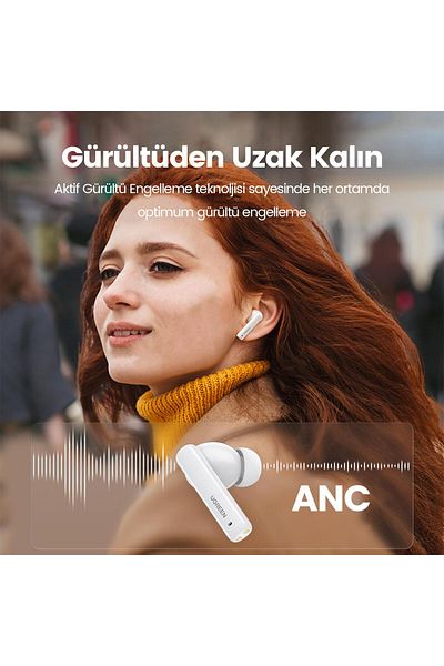 Ugreen Hitune T3 Anc / Ambience Tws Wireless Bluetooth 5.2 Headset White