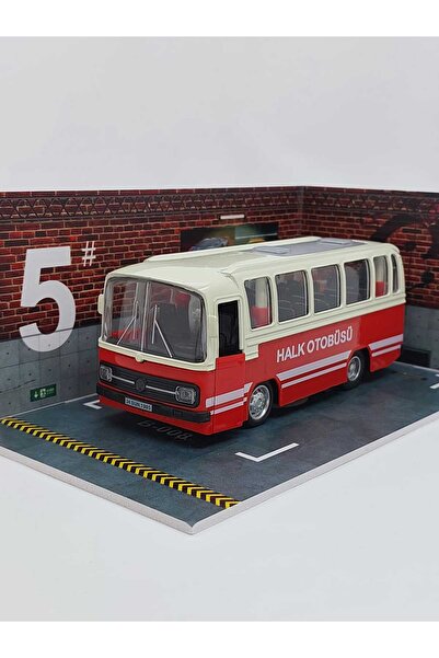 MODEL MAKET 1/27 Ölçek Nostalji Halk Otobüsü Sesli Ve Işıklı (kırmızı)