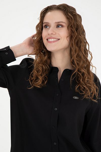 U.S. Polo Assn. Cămașă neagră cu mânecă lungă de damă 50271862 -VR046