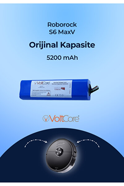 VoltCore Robot Süpürge Bataryası 5200mAh (Orijinal Kapasite) Roborock S6 MaxV...